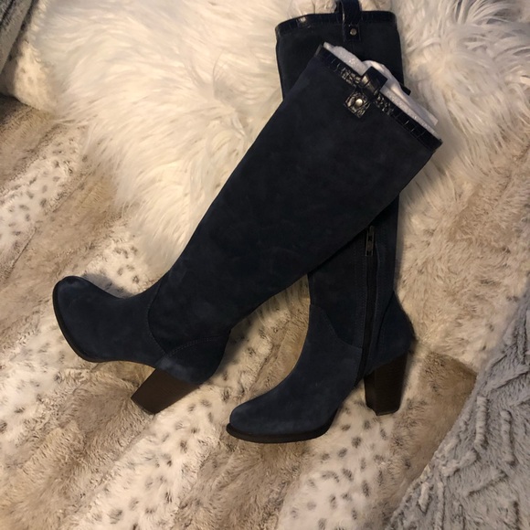 UGG Shoes - UGG Ava Croco suede navy boots